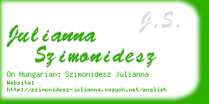 julianna szimonidesz business card